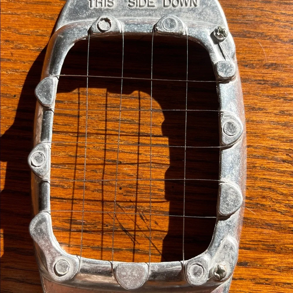 Vintage Cast Aluminum French Fry Cutter Wire Grid